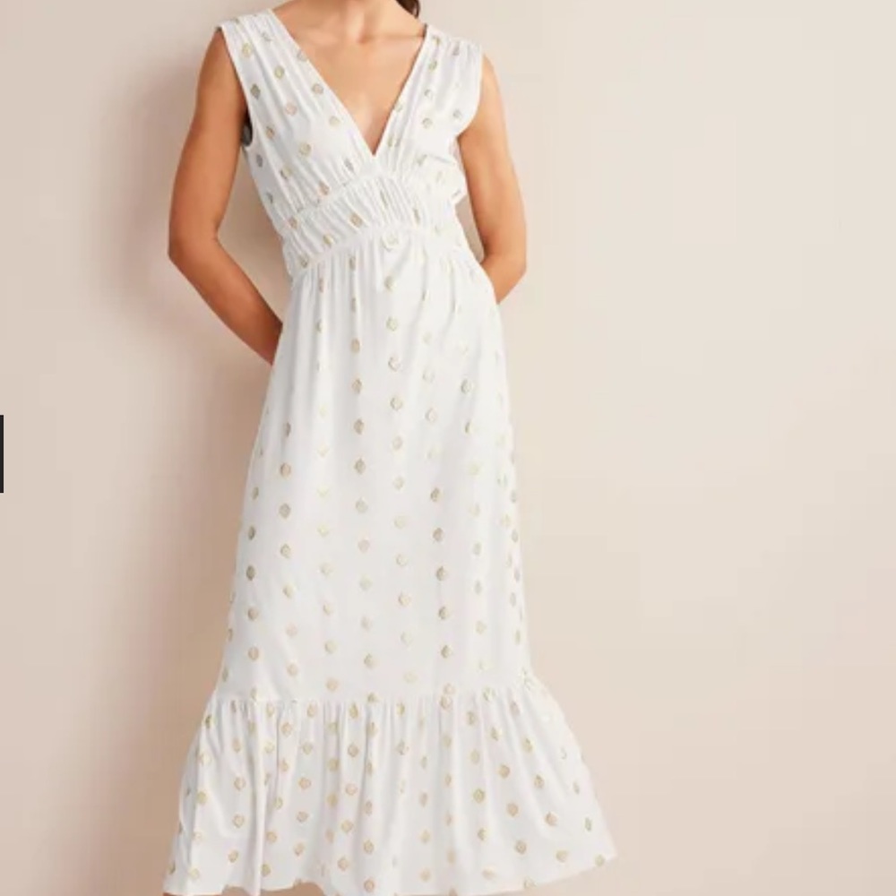BODEN smocked jersey maxi dress